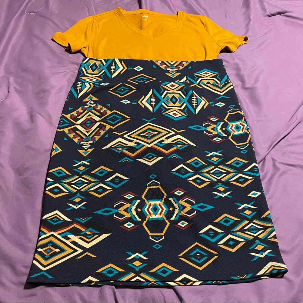 Lularoe Cassie skirt, Aztec pattern